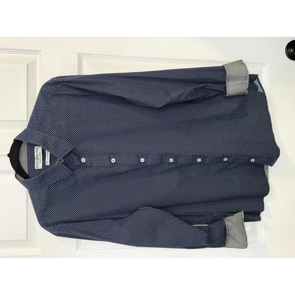 Nick Graham Everywhere Stretch Modern Fit Blue Shirt L